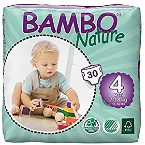 Bambo Nature Baby Diapers Classic, Off-White, Size 4, 360 Count, Off-White