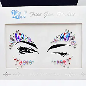 Face Jewels Festival Halloween Rhinestone Face Gems Glitter Tattoo Festival Rhinestone for face (Purple ab-S090)