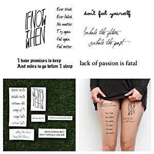 Tattify Motivational Temporary Tattoos - Youthful Exuberance (Complete Set of 12 Tattoos - 2 of each Style) - Individual Styles Available - Fashionable Temporary Tattoos - Long Lasting and Waterproof