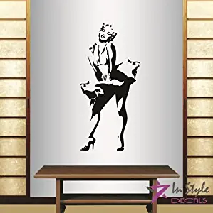 Wall Vinyl Decal Home Decor Art Sticker Marilyn Monroe Beautiful Woman Girl Fashion Style Beauty Salon Bedroom Living Room Removable Stylish Mural Unique Design 2294
