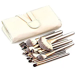 Vander 24Pcs Professional Makeup Brushes Set Foundation Eye Shadows Soft Make Up Brushes Tools + Pouch Bag Case (Champagne+Gold))