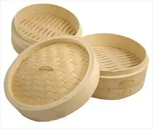 JapanBargain S-2223, Bamboo Cooking Steamer Set,10 inch
