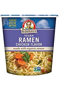 Dr. McDougall's Right Foods Ramen Chicken Soup with Noodles, 1.8 Ounce Cups (Pack of 6) Non-GMO, No Added Oil, Made w/ Organic Steamed Noodles, Paper Cups From Certified Sustainably-Managed Forests