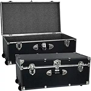 Mercury Luggage Seward Trunk Wheeled Storage Footlocker, 30" /Model: 6113-18 /color: Black