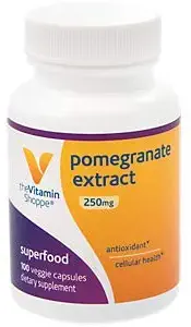 The Vitamin Shoppe Pomegranate Extract 250MG, Antioxidant That Supports Cellular Health, Superfood (100 Veggie Capsules)