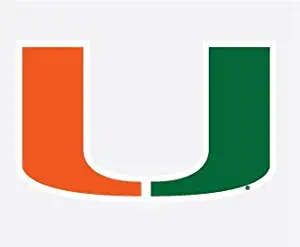 University of Miami Hurricanes U Logo 4" Vinyl Decal UM Car Truck Window Sticker