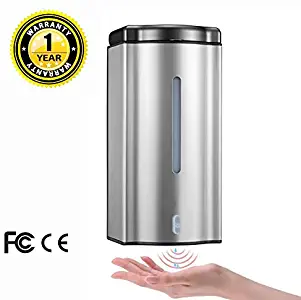 ADKO Wall Mounted Automatic soap Dispenser Upgraded 19oxz/600ml Stainless Steel Touchless Automatic Soap Dispenser Sensor Pump Hands-Free Dish Liquid Soap Dispenser for Bathroom Kitchen Hospital