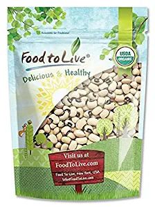 Organic Black-Eyed Peas, 1 Pound - Raw Dried Cow Peas, Non-GMO, Kosher, Bulk Beans, Product of the USA