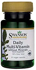 Swanson Daily Multivitamin Without Minerals 30 Veg Capsules