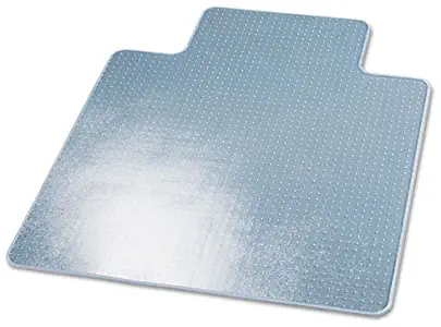 deflecto Beveled Clear 45x53 w/Lip Medium Pile Carpet SuperMat Frequent Use Chair Mat