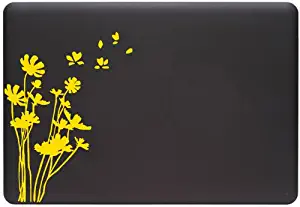 Flowers in The Wind - MacBook or Laptop Vinyl Decal Sticker (Yellow)